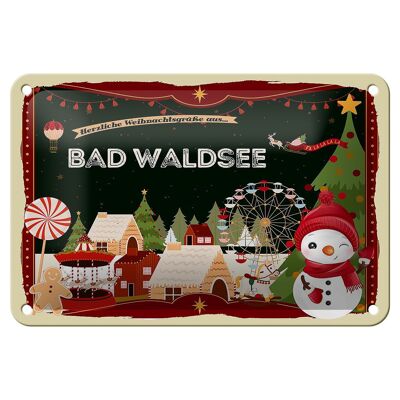 Cartel de chapa Saludos navideños de BAD WALDSEE cartel de regalo 18x12cm