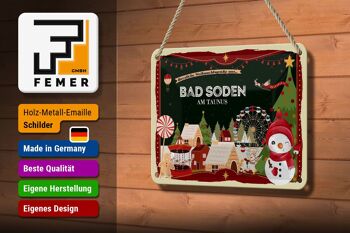 Panneau en étain pour vœux de noël, signe décoratif pour cadeau BAD SODEN, 18x12cm 3