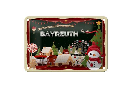 Blechschild Weihnachten Grüße BAYREUTH Geschenk Deko Schild 18x12cm