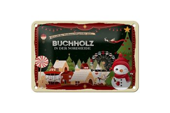 Signe en étain Salutations de Noël BUCHHOLZ cadeau signe décoratif 18x12cm 1