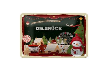 Plaque en étain Salutations de Noël DELBRÜCK cadeau plaque décorative 18x12cm 1