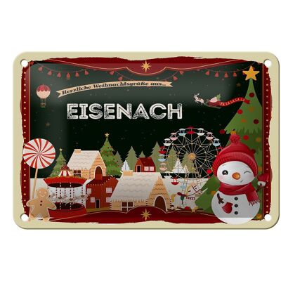 Blechschild Weihnachten Grüße EISENACH Geschenk Deko Schild 18x12cm