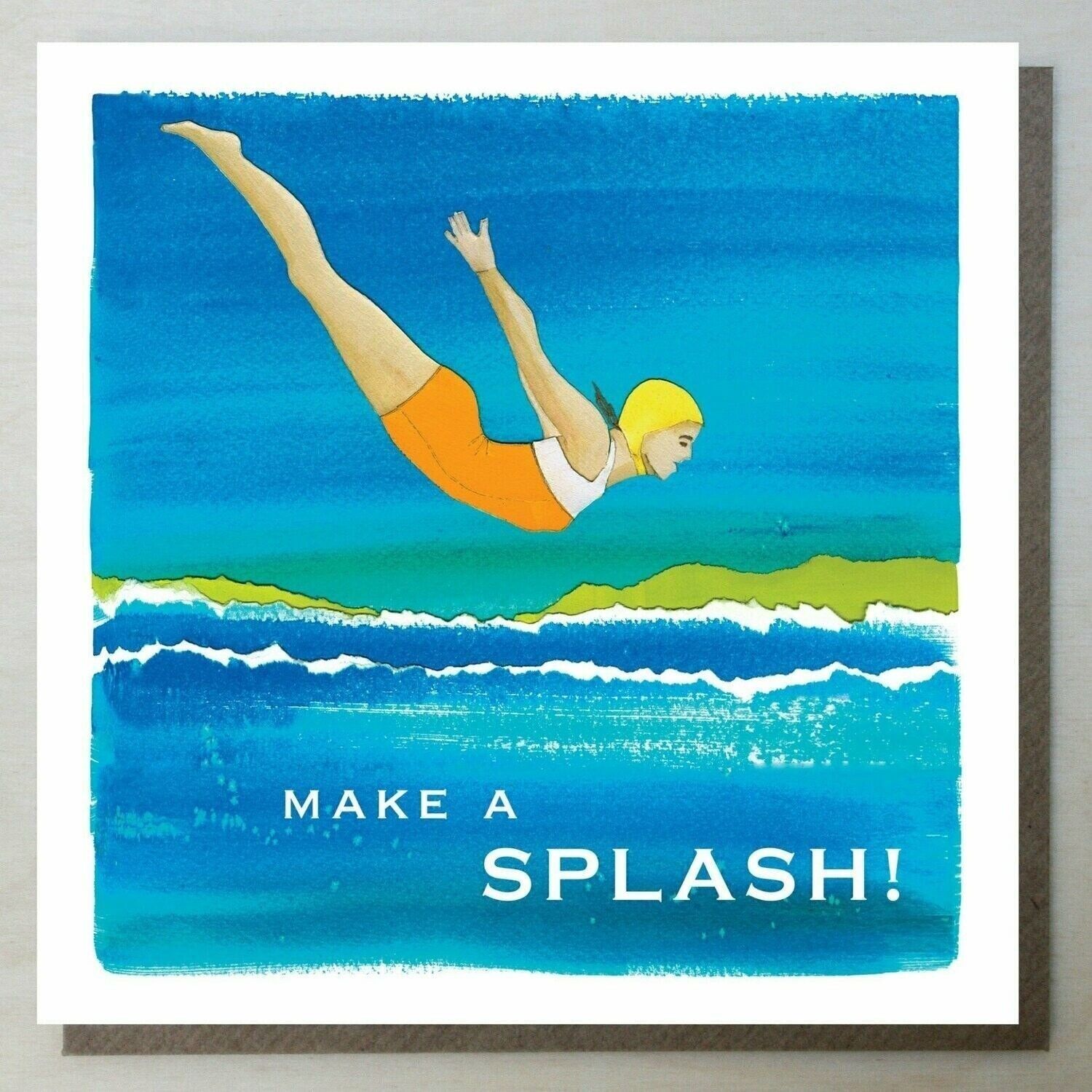 WND40 'swan dive' swimming card (make a splash)