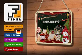 Panneau en étain Salutations de Noël FRANKENBERG, panneau décoratif cadeau 18x12cm 3