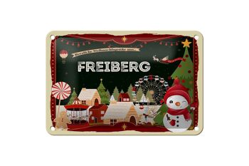 Panneau en étain Vœux de Noël FREIBERG, panneau décoratif cadeau 18x12cm 1