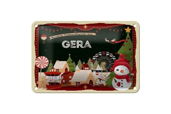 Panneau en étain Salutations de Noël de GERA, panneau décoratif cadeau 18x12cm 1