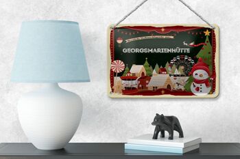 Plaque en tôle Salutations de Noël GEORGSMARIENHÜTTE Décoration cadeau 18x12cm 4