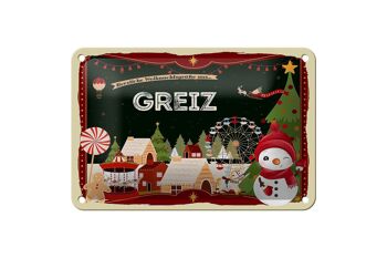 Panneau en étain Salutations de Noël de GREIZ, panneau décoratif cadeau 18x12cm 1