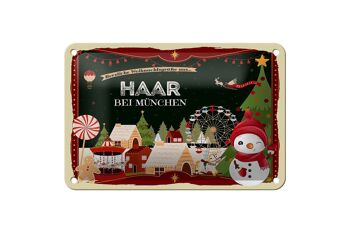 Plaque en étain pour vœux de Noël, CHEVEUX PRÈS DE MUNICH, décoration cadeau 18x12cm 1