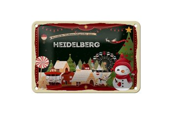 Signe en étain Salutations de Noël HEIDELBERG cadeau signe décoratif 18x12cm 1