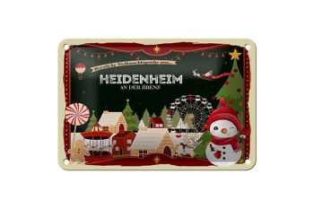 Plaque en tôle Salutations de Noël HEIDENHEIM AN DER BRENZ cadeau 18x12cm 1