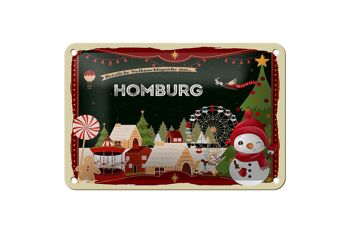 Panneau en étain Salutations de Noël de HOMBURG, panneau décoratif cadeau 18x12cm 1