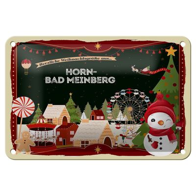 Cartel de chapa Saludos navideños HORN-BAD MEINBERG decoración de regalo 18x12cm