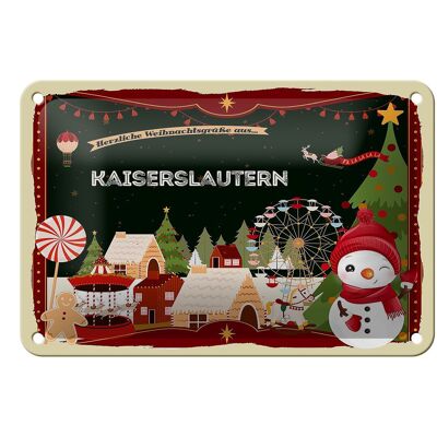 Blechschild Weihnachten Grüße aus KAISERSLAUTERN Geschenk Deko 18x12cm