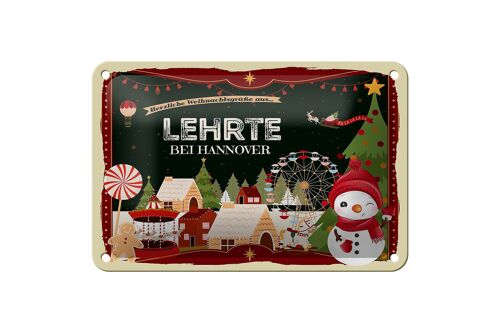 Blechschild Weihnachten Grüße LEHRTE BEI HANNOVER Geschenk Deko 18x12cm