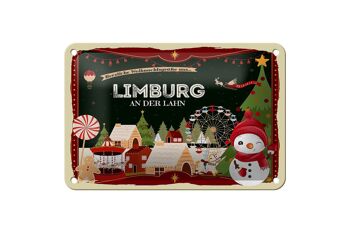 Plaque en étain Vœux de Noël LIMBURG AN DER LAHN décoration cadeau 18x12cm 1