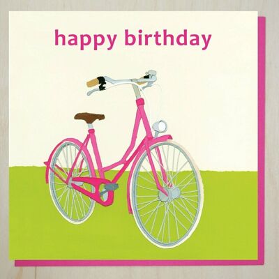 Vélo rose joyeux anniversaire WND12