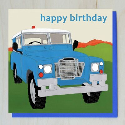 WND16 happy birthday blue landrover