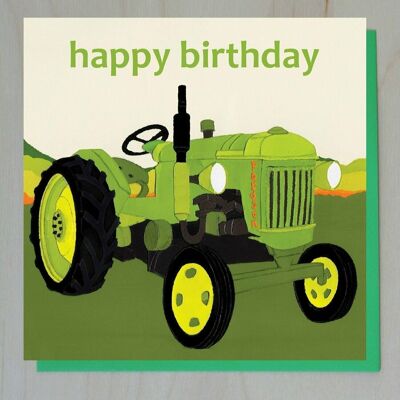 Tractor verde feliz cumpleaños WND14