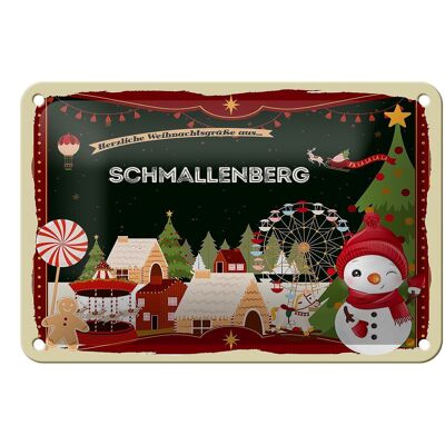 Blechschild Weihnachten Grüße aus SCHMALLENBERG Geschenk Deko 18x12cm