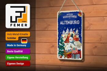 Signe en étain Salutations de Noël ALTENBURG cadeau signe décoratif 12x18cm 3