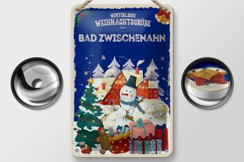 Plaque en étain Salutations de Noël du cadeau BAD ZWISCHENHAHN 12x18cm 2