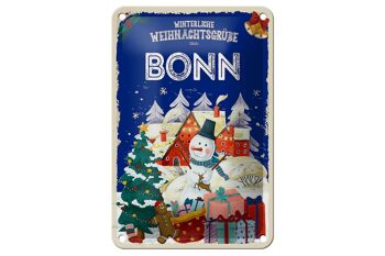 Panneau en étain Salutations de Noël de BONN, panneau décoratif cadeau 12x18cm 1