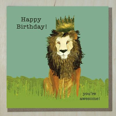 WND278 awesome lion birthday card