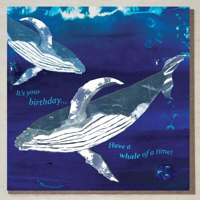 Carte d'anniversaire « baleine d'un temps » WND285