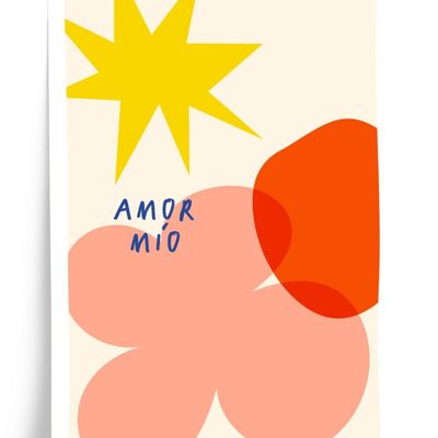 Illustrated poster Amor mio - format 30x40cm