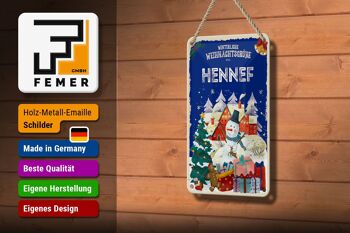 Panneau en étain Salutations de Noël de HENNEF, panneau décoratif cadeau 12x18cm 3