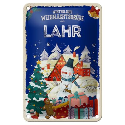 Blechschild Weihnachtsgrüße LAHR Geschenk FEST Deko Schild 12x18cm