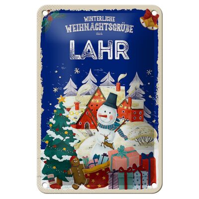 Tin sign Christmas greetings LAHR gift FEST decorative sign 12x18cm
