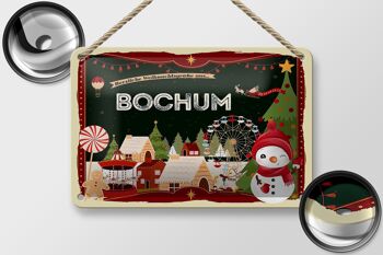 Panneau en étain Salutations de Noël de BOCHUM, panneau décoratif cadeau 18x12cm 2