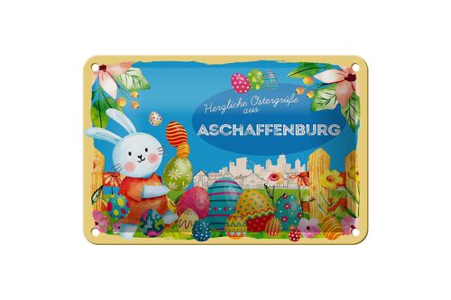 Blechschild Ostern Ostergrüße 18x12cm ASCHAFFENBURG Geschenk