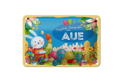 Blechschild Ostern Ostergrüße 18x12cm AUE Geschenk Deko