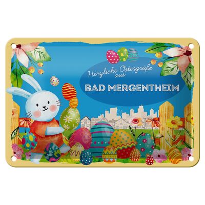 Targa in metallo Pasqua Auguri di Pasqua 18x12 cm regalo BAD MERGENTHEIM