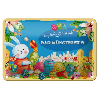 Targa in metallo Pasqua Auguri di Pasqua 18x12 cm Regalo BAD MÜNSTEREIFEL