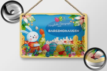 Panneau en étain Pâques Salutations de Pâques 18x12cm BARSINGHAUSEN décoration festival 2
