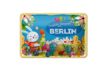 Plaque en étain Pâques Salutations de Pâques 18x12cm BERLIN décoration cadeau 1