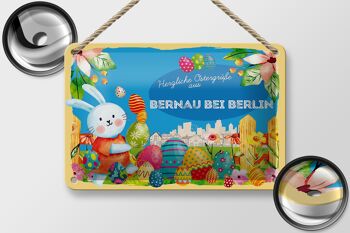 Plaque en tôle Pâques Salutations de Pâques 18x12cm BERNAU près de BERLIN cadeau 2
