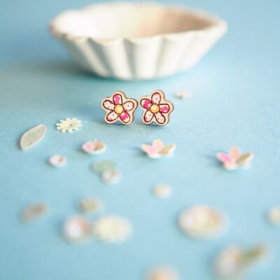 Flower Wooden Earrings