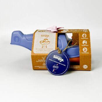 Le Jouet Simple, Hélicoptère 2-en-1 et Figurine, Jouet Éducatif pour Le Bain, Fabriqué en France, 100% Plastique Recyclé et Recyclable, Lavable Lave-vaisselle, Cadeau Enfants Filles et Garçons Dès 1 An, Bleu 9