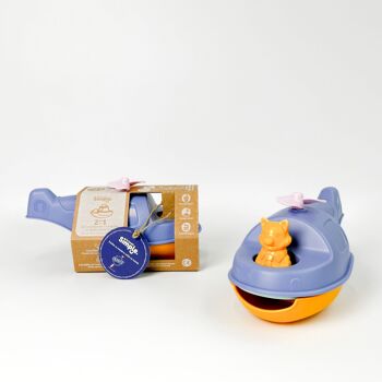 Le Jouet Simple, Hélicoptère 2-en-1 et Figurine, Jouet Éducatif pour Le Bain, Fabriqué en France, 100% Plastique Recyclé et Recyclable, Lavable Lave-vaisselle, Cadeau Enfants Filles et Garçons Dès 1 An, Bleu 10