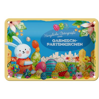 Blechschild Ostern Ostergrüße 18x12cm GARMISCH-PARTENKIRCHEN Geschenk