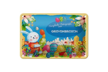 Plaque en tôle Pâques Salutations de Pâques 18x12cm GREVENBROICH décoration cadeau 1