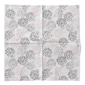 Serviette jetable Erna en gris en tissu 33 x 33 cm, 20 pièces - floral 3