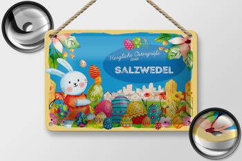 Plaque en étain Pâques Salutations de Pâques 18x12cm SALZWEDEL décoration cadeau 2
