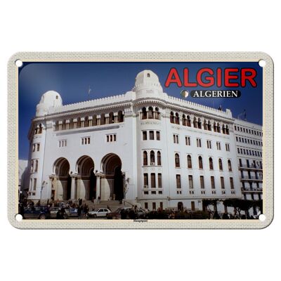 Targa in metallo da viaggio 18x12 cm Algeri Algeria Main Post Office Targa regalo