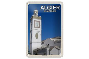 Panneau de voyage en étain, 12x18cm, alger, algérie, mosquée El Jdid 1